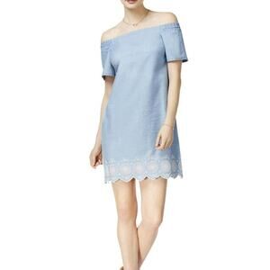 Maison Jules Light Denim flower Dress Size Medium